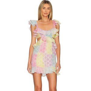 Spencer Mini Dress in Pastel Multi Tie Dye MAJORELLE